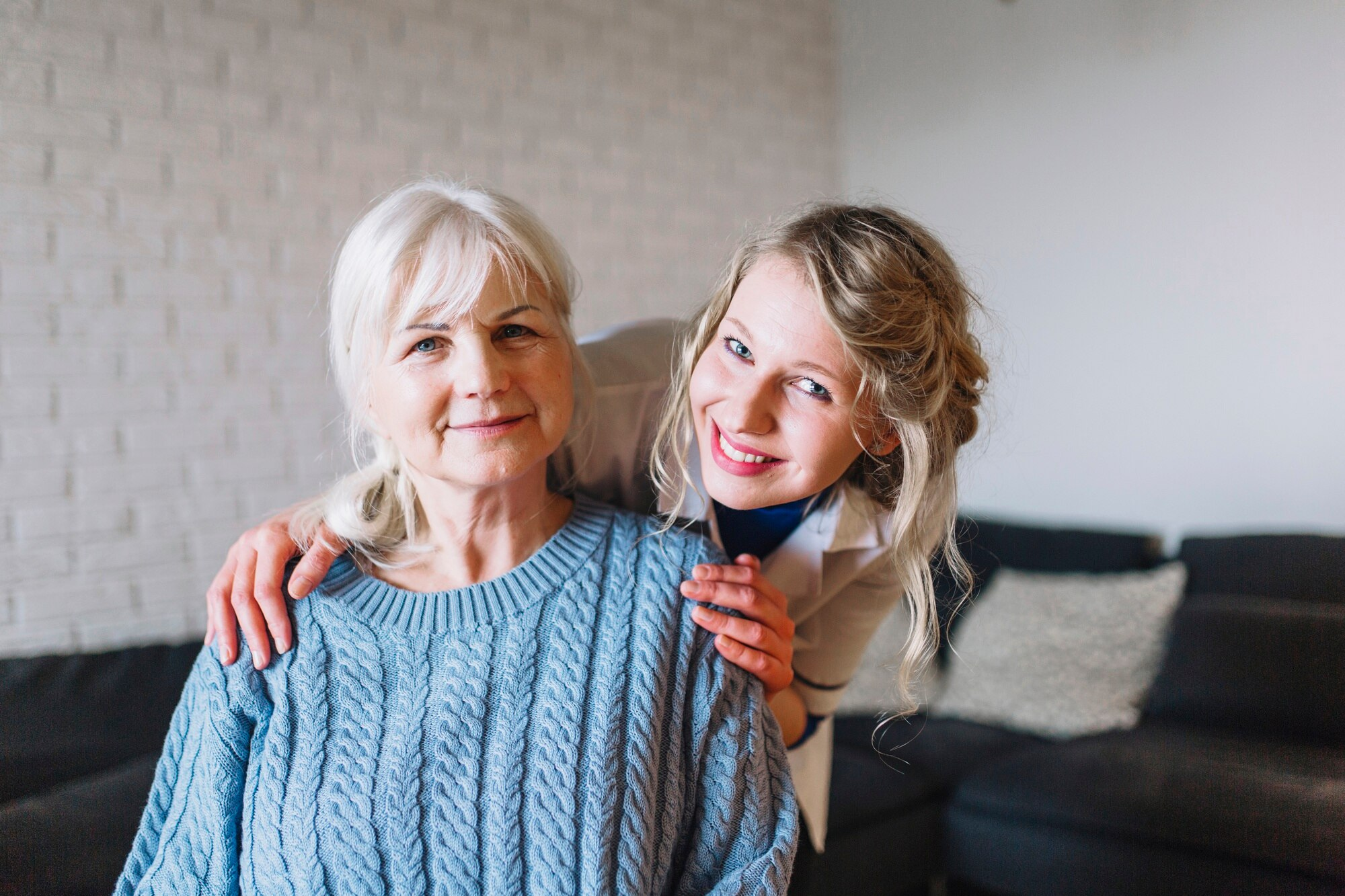 Caregiver with elderly client