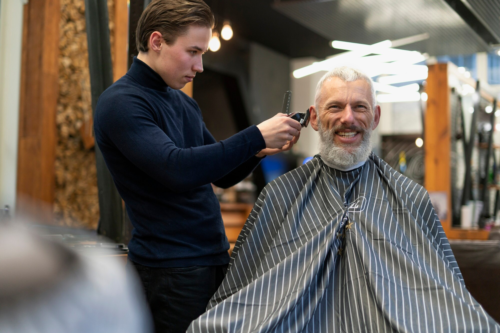 Senior receiving compassionate dressing assistance